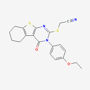 {[3-(4-ethoxyphenyl)-4-oxo-3,4,5,6,7,8-hexahydro[1]benzothieno[2,3-d]pyrimidin-2-yl]thio}acetonitrile