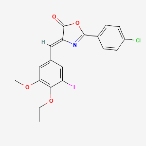molecular formula C19H15ClINO4 B4620479 2-(4-氯苯基)-4-(4-乙氧基-3-碘-5-甲氧基苄叉亚甲基)-1,3-噁唑-5(4H)-酮 