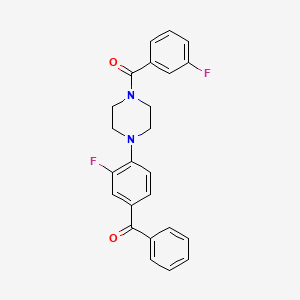 molecular formula C24H20F2N2O2 B4620491 {3-fluoro-4-[4-(3-fluorobenzoyl)-1-piperazinyl]phenyl}(phenyl)methanone 