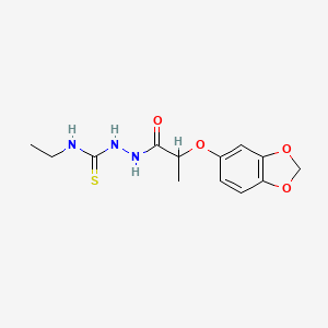 molecular formula C13H17N3O4S B4620519 2-[2-(1,3-benzodioxol-5-yloxy)propanoyl]-N-ethylhydrazinecarbothioamide 