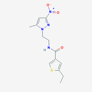 molecular formula C13H16N4O3S B4620523 5-ethyl-N-[2-(5-methyl-3-nitro-1H-pyrazol-1-yl)ethyl]-3-thiophenecarboxamide 