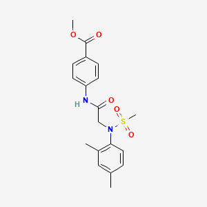 molecular formula C19H22N2O5S B4620530 methyl 4-{[N-(2,4-dimethylphenyl)-N-(methylsulfonyl)glycyl]amino}benzoate 