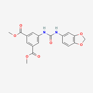 molecular formula C18H16N2O7 B4620534 dimethyl 5-{[(1,3-benzodioxol-5-ylamino)carbonyl]amino}isophthalate 