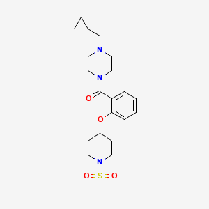 molecular formula C21H31N3O4S B4620535 1-(cyclopropylmethyl)-4-(2-{[1-(methylsulfonyl)-4-piperidinyl]oxy}benzoyl)piperazine 