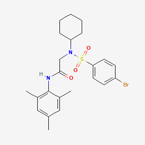 molecular formula C23H29BrN2O3S B4620543 N~2~-[(4-bromophenyl)sulfonyl]-N~2~-cyclohexyl-N~1~-mesitylglycinamide 