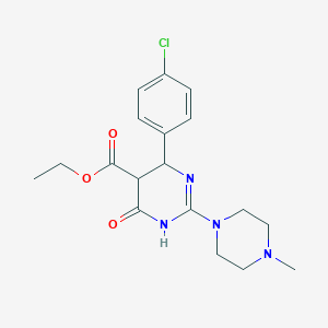 molecular formula C18H23ClN4O3 B4620579 6-(4-氯苯基)-2-(4-甲基-1-哌嗪基)-4-氧代-1,4,5,6-四氢-5-嘧啶甲酸乙酯 