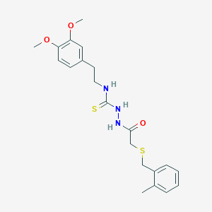 N-[2-(3,4-dimethoxyphenyl)ethyl]-2-{[(2-methylbenzyl)thio]acetyl}hydrazinecarbothioamide