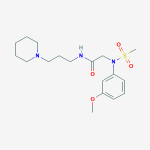 molecular formula C18H29N3O4S B4620600 N~2~-(3-methoxyphenyl)-N~2~-(methylsulfonyl)-N~1~-[3-(1-piperidinyl)propyl]glycinamide 