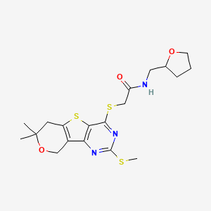 2-{[7,7-dimethyl-2-(methylthio)-6,9-dihydro-7H-pyrano[3',4':4,5]thieno[3,2-d]pyrimidin-4-yl]thio}-N-(tetrahydro-2-furanylmethyl)acetamide