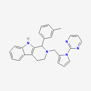 molecular formula C27H25N5 B4620669 1-(3-methylphenyl)-2-{[1-(2-pyrimidinyl)-1H-pyrrol-2-yl]methyl}-2,3,4,9-tetrahydro-1H-beta-carboline 