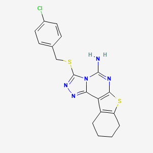 3-[(4-chlorobenzyl)thio]-8,9,10,11-tetrahydro[1]benzothieno[3,2-e][1,2,4]triazolo[4,3-c]pyrimidin-5-amine