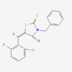 molecular formula C17H11ClFNOS2 B4620692 3-benzyl-5-(2-chloro-6-fluorobenzylidene)-2-thioxo-1,3-thiazolidin-4-one 