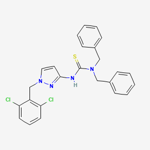 molecular formula C25H22Cl2N4S B4620698 N,N-dibenzyl-N'-[1-(2,6-dichlorobenzyl)-1H-pyrazol-3-yl]thiourea 
