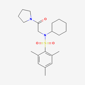 N-cyclohexyl-2,4,6-trimethyl-N-[2-oxo-2-(1-pyrrolidinyl)ethyl]benzenesulfonamide