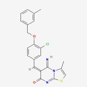 6-{3-chloro-4-[(3-methylbenzyl)oxy]benzylidene}-5-imino-3-methyl-5,6-dihydro-7H-[1,3]thiazolo[3,2-a]pyrimidin-7-one