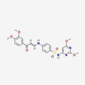 molecular formula C23H24N4O7S B4620740 4-{[3-(3,4-dimethoxyphenyl)-3-oxo-1-propen-1-yl]amino}-N-(2,6-dimethoxy-4-pyrimidinyl)benzenesulfonamide 