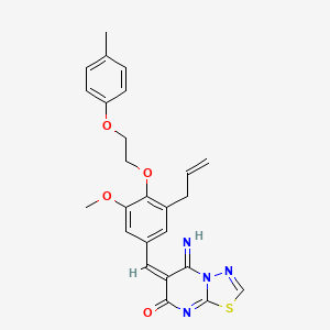 molecular formula C25H24N4O4S B4620767 6-{3-allyl-5-methoxy-4-[2-(4-methylphenoxy)ethoxy]benzylidene}-5-imino-5,6-dihydro-7H-[1,3,4]thiadiazolo[3,2-a]pyrimidin-7-one 