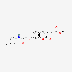 molecular formula C24H25NO6 B4620784 ethyl 3-(4-methyl-7-{2-[(4-methylphenyl)amino]-2-oxoethoxy}-2-oxo-2H-chromen-3-yl)propanoate 
