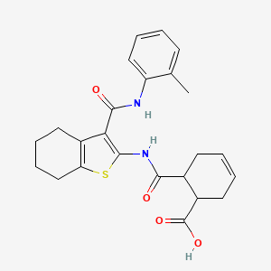 molecular formula C24H26N2O4S B4620812 6-{[(3-{[(2-methylphenyl)amino]carbonyl}-4,5,6,7-tetrahydro-1-benzothien-2-yl)amino]carbonyl}-3-cyclohexene-1-carboxylic acid 