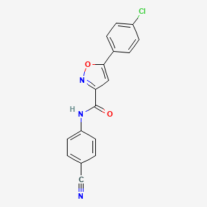 molecular formula C17H10ClN3O2 B4620827 5-(4-chlorophenyl)-N-(4-cyanophenyl)-3-isoxazolecarboxamide 