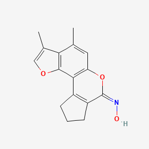 molecular formula C16H15NO3 B4620834 3,4-二甲基-9,10-二氢环戊[c]呋喃[2,3-f]色烯-7(8H)-酮肟 