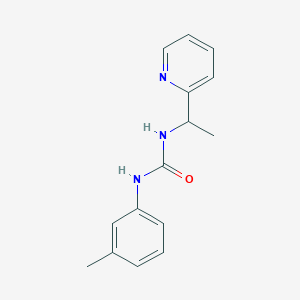 molecular formula C15H17N3O B4620848 N-(3-methylphenyl)-N'-[1-(2-pyridinyl)ethyl]urea 