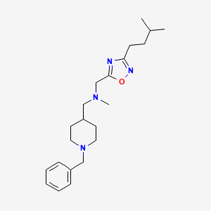 molecular formula C22H34N4O B4620849 1-(1-benzyl-4-piperidinyl)-N-methyl-N-{[3-(3-methylbutyl)-1,2,4-oxadiazol-5-yl]methyl}methanamine 