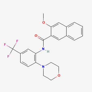 molecular formula C23H21F3N2O3 B4620855 3-methoxy-N-[2-(4-morpholinyl)-5-(trifluoromethyl)phenyl]-2-naphthamide 