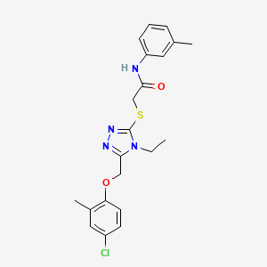 molecular formula C21H23ClN4O2S B4620888 2-({5-[(4-氯-2-甲基苯氧基)甲基]-4-乙基-4H-1,2,4-三唑-3-基}硫代)-N-(3-甲基苯基)乙酰胺 