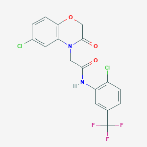 2-(6-chloro-3-oxo-2,3-dihydro-4H-1,4-benzoxazin-4-yl)-N-[2-chloro-5-(trifluoromethyl)phenyl]acetamide