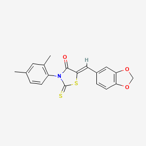 molecular formula C19H15NO3S2 B4620909 5-(1,3-benzodioxol-5-ylmethylene)-3-(2,4-dimethylphenyl)-2-thioxo-1,3-thiazolidin-4-one 