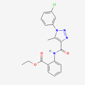 molecular formula C19H17ClN4O3 B4620915 2-({[1-(3-氯苯基)-5-甲基-1H-1,2,3-三唑-4-基]羰基}氨基)苯甲酸乙酯 