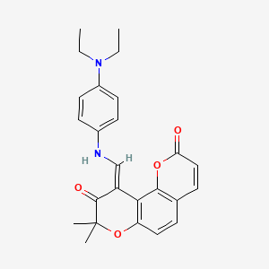 10-({[4-(diethylamino)phenyl]amino}methylene)-8,8-dimethyl-2H,8H-pyrano[2,3-f]chromene-2,9(10H)-dione