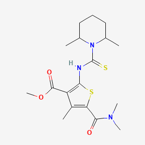 methyl 5-[(dimethylamino)carbonyl]-2-{[(2,6-dimethyl-1-piperidinyl)carbonothioyl]amino}-4-methyl-3-thiophenecarboxylate