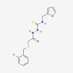 2-{[(2-fluorobenzyl)thio]acetyl}-N-(2-furylmethyl)hydrazinecarbothioamide