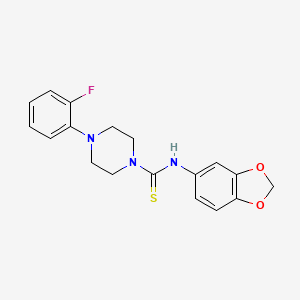 N-1,3-benzodioxol-5-yl-4-(2-fluorophenyl)-1-piperazinecarbothioamide