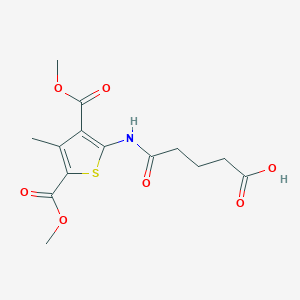 molecular formula C14H17NO7S B4621020 5-{[3,5-bis(methoxycarbonyl)-4-methyl-2-thienyl]amino}-5-oxopentanoic acid 