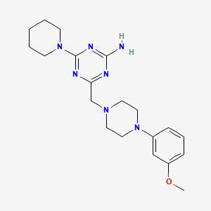 molecular formula C20H29N7O B4621038 4-{[4-(3-methoxyphenyl)-1-piperazinyl]methyl}-6-(1-piperidinyl)-1,3,5-triazin-2-amine 