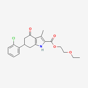 2-ethoxyethyl 6-(2-chlorophenyl)-3-methyl-4-oxo-4,5,6,7-tetrahydro-1H-indole-2-carboxylate