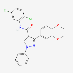 N-(2,5-dichlorophenyl)-3-(2,3-dihydro-1,4-benzodioxin-6-yl)-1-phenyl-1H-pyrazole-4-carboxamide