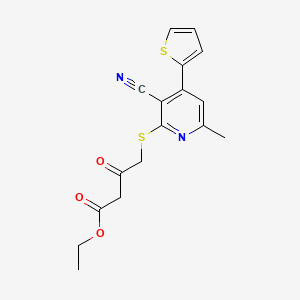 ethyl 4-{[3-cyano-6-methyl-4-(2-thienyl)-2-pyridinyl]thio}-3-oxobutanoate