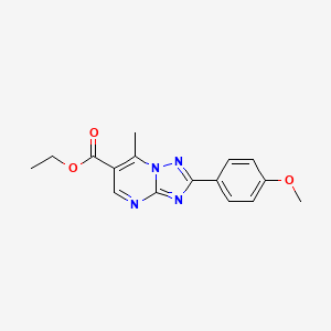 molecular formula C16H16N4O3 B4621149 2-(4-甲氧基苯基)-7-甲基[1,2,4]三唑并[1,5-a]嘧啶-6-羧酸乙酯 