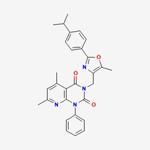 molecular formula C29H28N4O3 B4621164 3-{[2-(4-isopropylphenyl)-5-methyl-1,3-oxazol-4-yl]methyl}-5,7-dimethyl-1-phenylpyrido[2,3-d]pyrimidine-2,4(1H,3H)-dione 