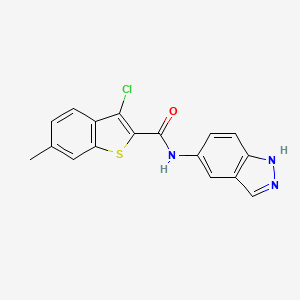 molecular formula C17H12ClN3OS B4621174 3-chloro-N-1H-indazol-5-yl-6-methyl-1-benzothiophene-2-carboxamide 