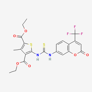 diethyl 3-methyl-5-[({[2-oxo-4-(trifluoromethyl)-2H-chromen-7-yl]amino}carbonothioyl)amino]-2,4-thiophenedicarboxylate