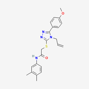 molecular formula C22H24N4O2S B4621214 2-{[4-allyl-5-(4-methoxyphenyl)-4H-1,2,4-triazol-3-yl]thio}-N-(3,4-dimethylphenyl)acetamide 