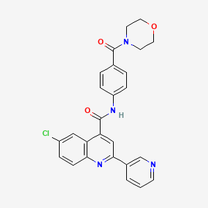 molecular formula C26H21ClN4O3 B4621231 6-chloro-N-[4-(4-morpholinylcarbonyl)phenyl]-2-(3-pyridinyl)-4-quinolinecarboxamide 