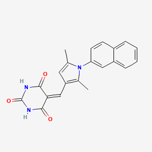 molecular formula C21H17N3O3 B4621246 5-{[2,5-dimethyl-1-(2-naphthyl)-1H-pyrrol-3-yl]methylene}-2,4,6(1H,3H,5H)-pyrimidinetrione 