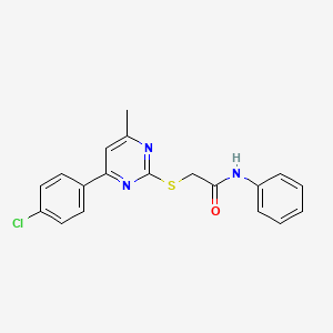 2-{[4-(4-chlorophenyl)-6-methyl-2-pyrimidinyl]thio}-N-phenylacetamide