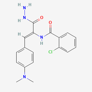 molecular formula C18H19ClN4O2 B4621275 2-氯-N-[2-[4-(二甲氨基)苯基]-1-(肼羰基)乙烯基]苯甲酰胺 